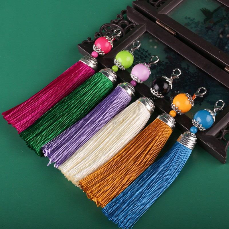 Vintage Sewing Textile - 10개 빈티지 비즈 태슬 로브스터 클래스프
