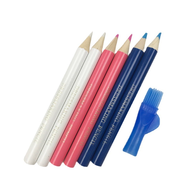 Fabric Marking Pen - 3/6개입 수용성 패브릭 연필 브러시 캡