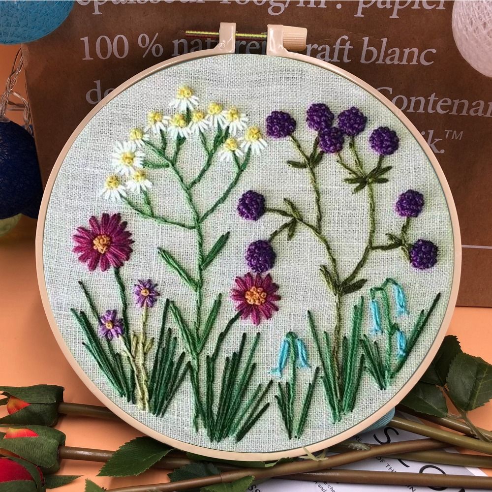 Textile Sewing Patterns - 꽃 패턴 DIY 자수 키트 바늘