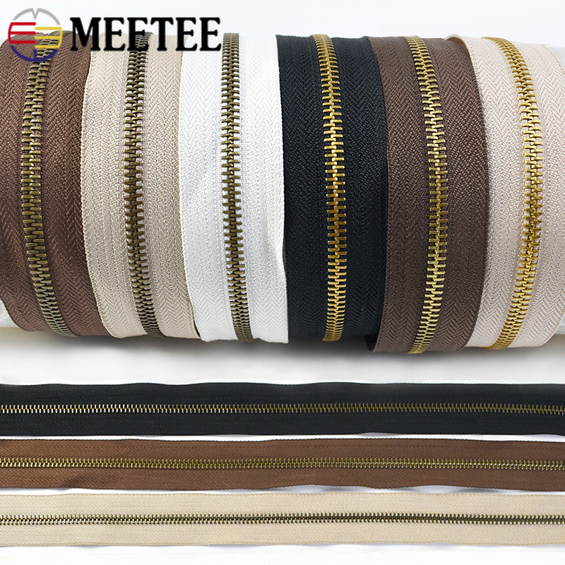 Textile And Sewing Supply - Meetee 금속 지퍼 테이프 골드 치아