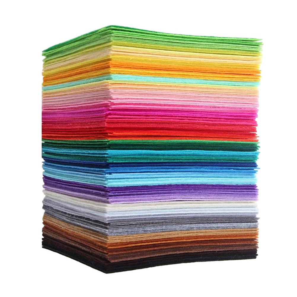 Sewing Textile Art - 40Pcs 다채로운 부직포 시트 15x15cm 다목적