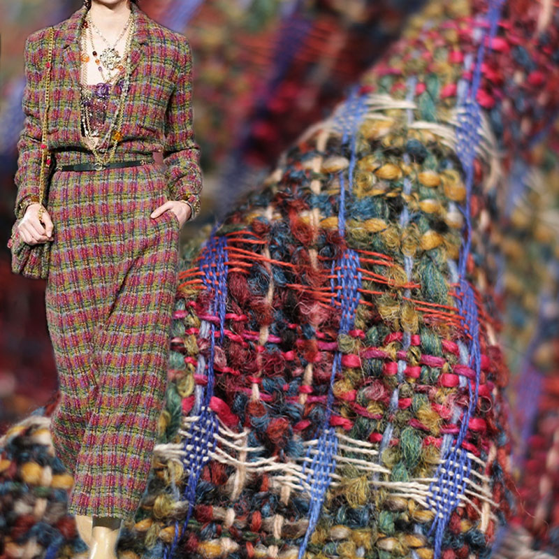 레드/그린 격자 양모 원사 염색 땋은 트위드 원단 여성 - Sewing Tweed 리뷰 및 가격