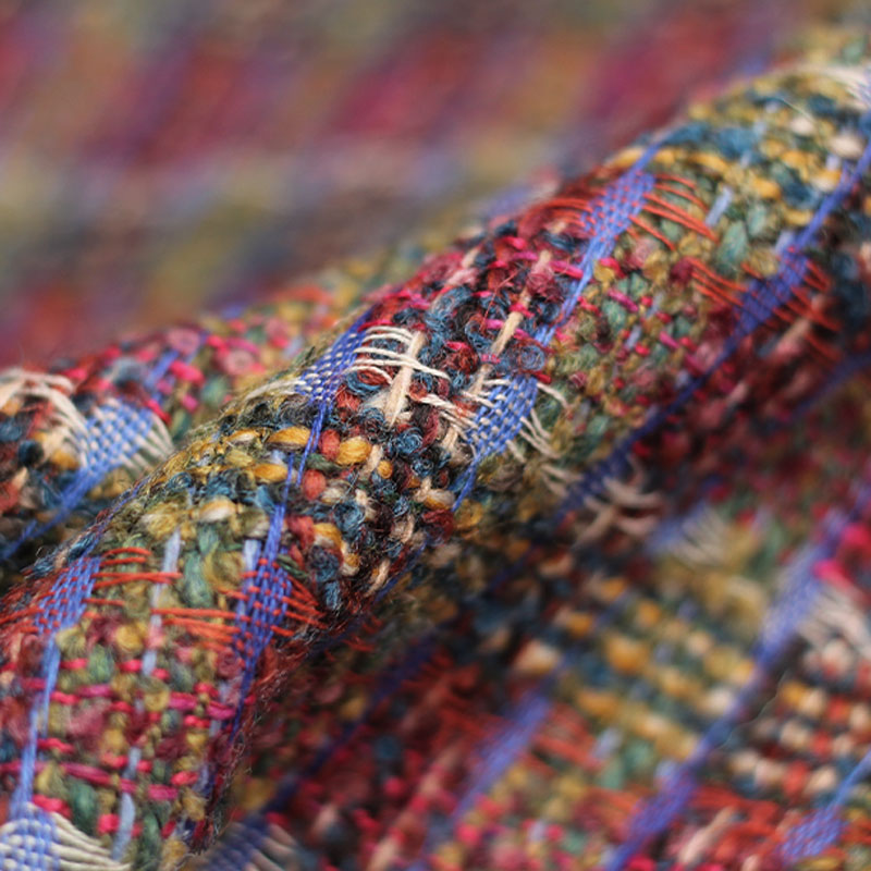 레드/그린 격자 양모 원사 염색 땋은 트위드 원단 여성 - Sewing Tweed 리뷰 및 가격