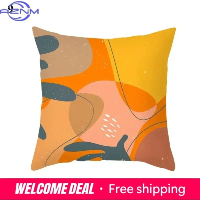 보헤미안 오렌지 추상 쿠션 커버, 미드 센추리 모던 미 - Century Textile & Sewing Supply Hours 리뷰 및 가격
