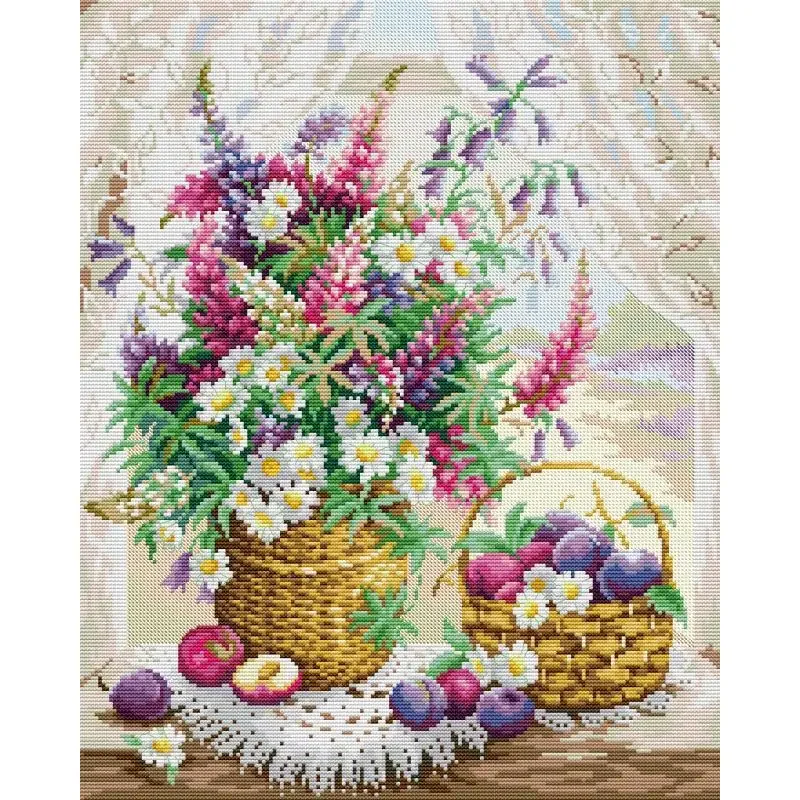 DIY 자수 홈 데코 창틀 꽃 바구니, 크로스 스티치  - Textile Sewing Patterns 리뷰 및 가격