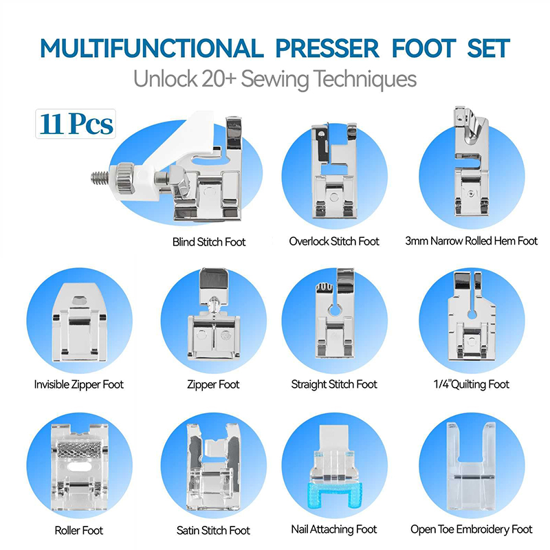 △   11종 재봉틀 프레서풋 키트, 롤드 헴풋, 로우 - Zipper Foot Presser 리뷰 및 가격
