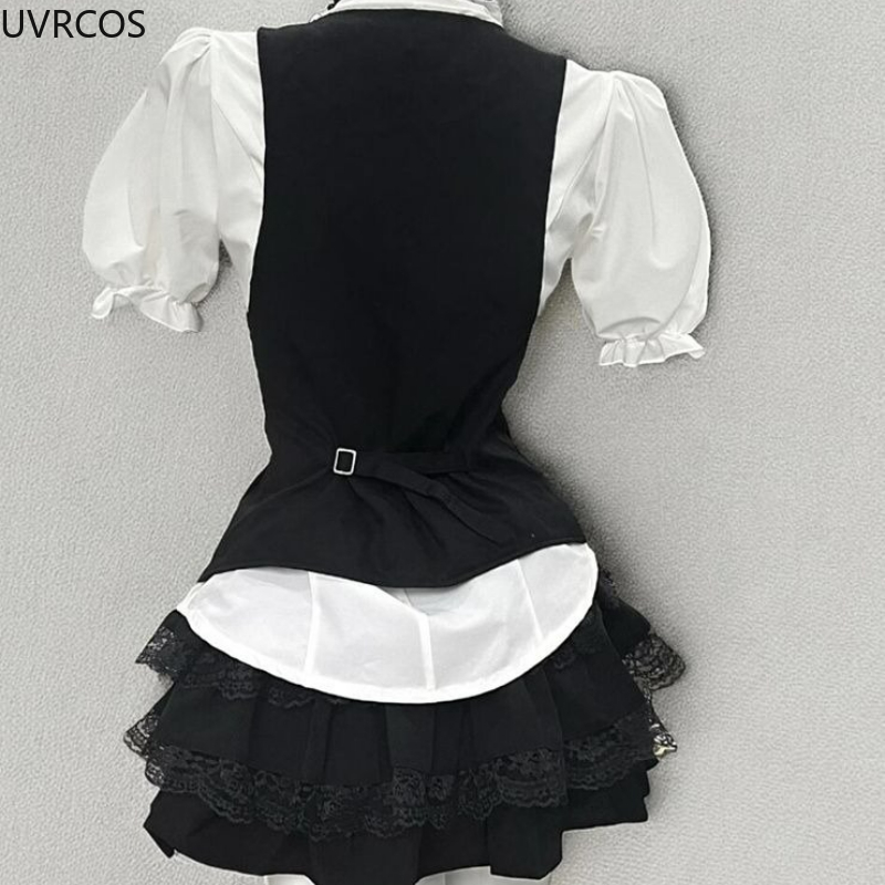 Y2k 미적 로리타 스타일 스위트 3 피스 세트 여성  - Sewing Vest 리뷰 및 가격