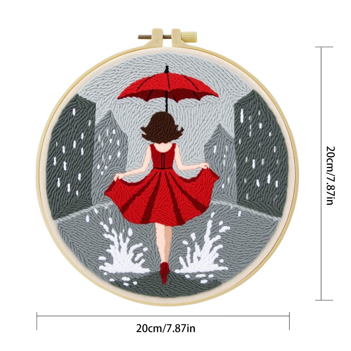 20X20CM/7.87인치 여성용 펀치 니들 자수 세트 - Sewing Textile Art 리뷰 및 가격