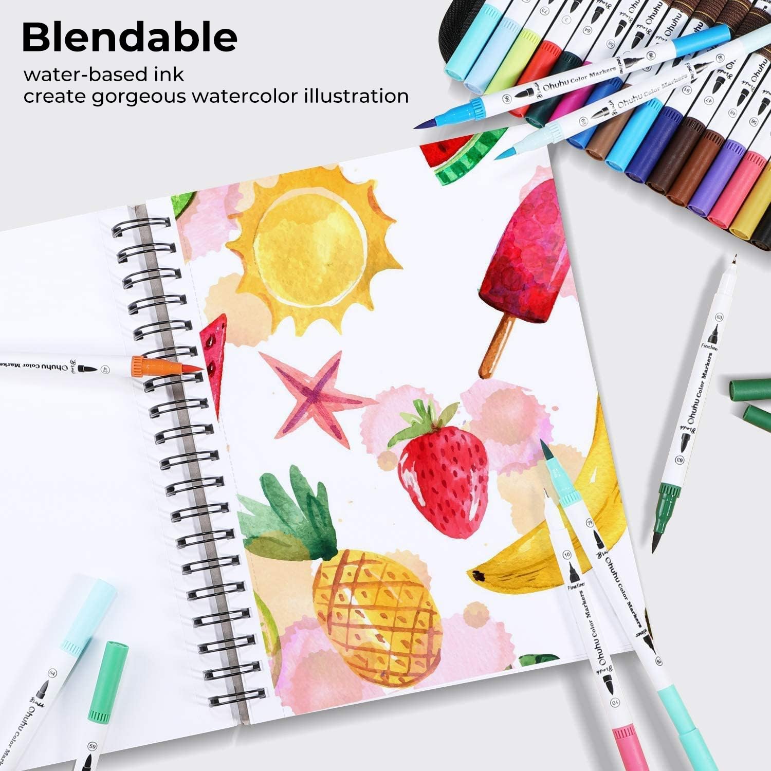 Ohuhu 아트 마커 듀얼 팁 라인 마커 세트 수채화  - Copic Marker Sketch 리뷰 및 가격