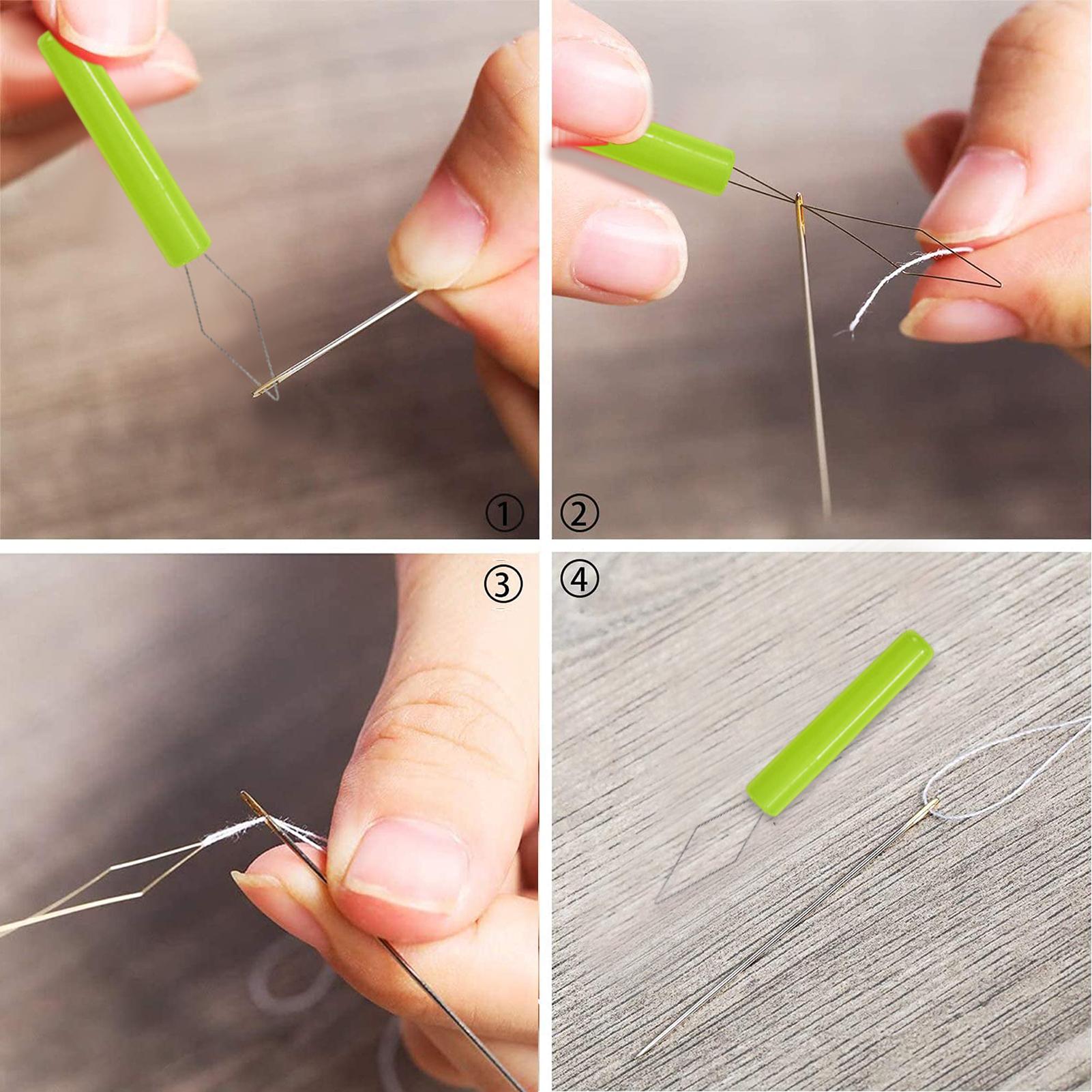 커버가 있는 3개입 바늘 꿰는 도구, 자동 소형 바늘  - Needle Threader Tool 리뷰 및 가격
