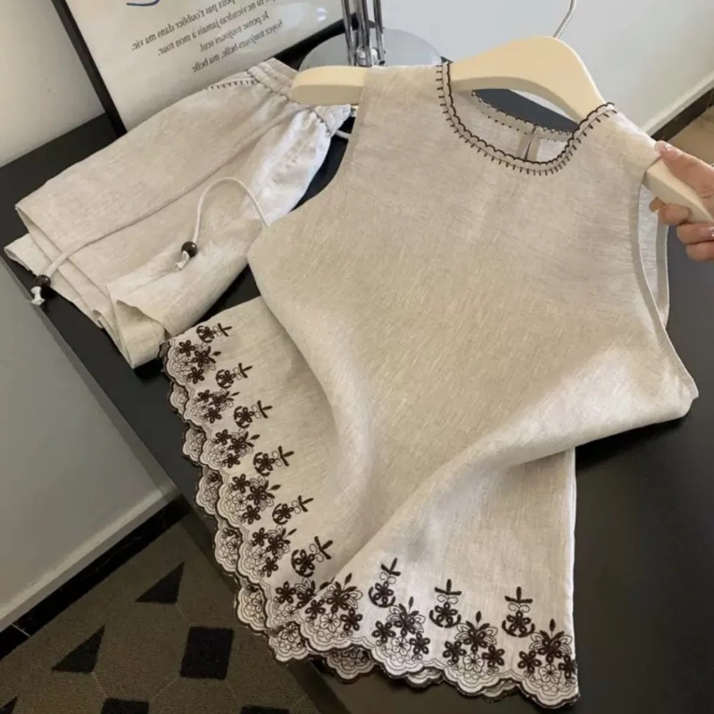 심플한 올드머니 스타일 면과 린넨 중공업 자수 레이스  - Sewing Vest 리뷰 및 가격