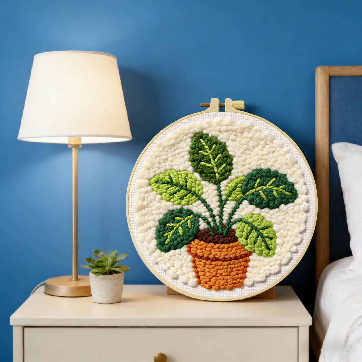 20X20CM/7.87인치 나뭇잎 펀치 니들 자수 세트 - Sewing Textile Art 리뷰 및 가격