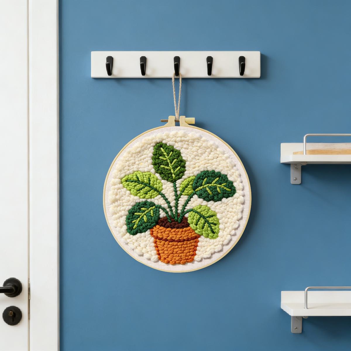 20X20CM/7.87인치 나뭇잎 펀치 니들 자수 세트 - Sewing Textile Art 리뷰 및 가격
