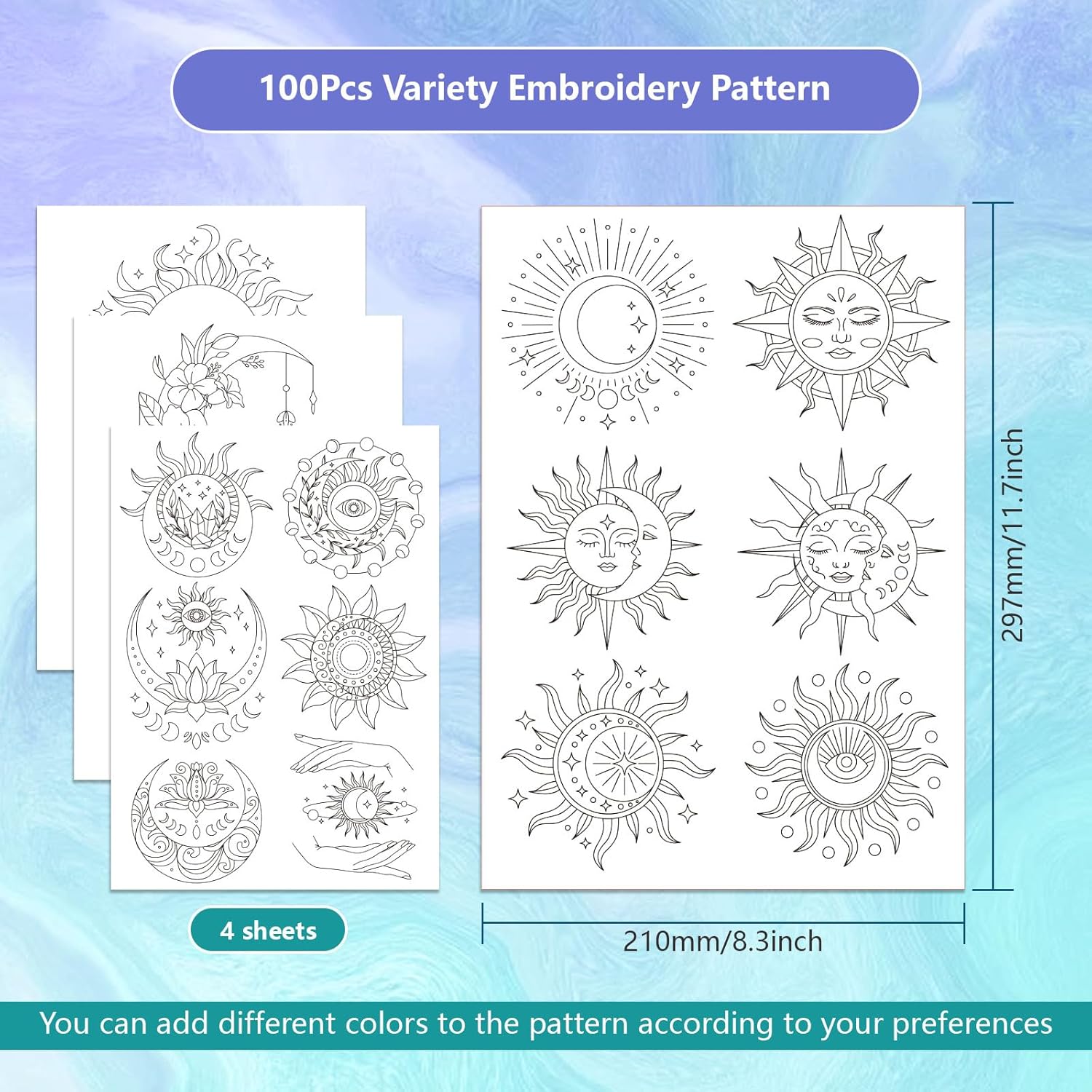 해와 달 패턴 수용성 워시 어웨이 자수 스테빌라이저 전 - Textile Sewing Patterns 리뷰 및 가격