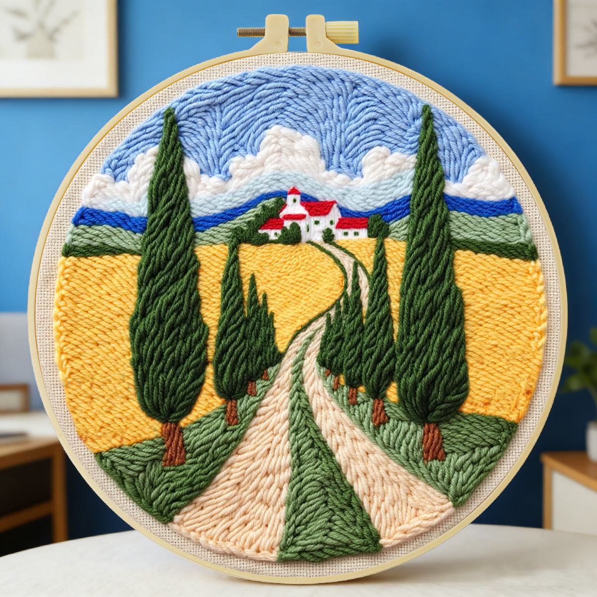 20X20CM/7.87인치 필드 펀치 니들 자수 세트  - Sewing Textile Art 리뷰 및 가격
