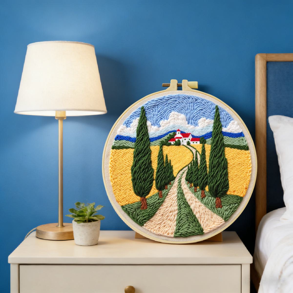 20X20CM/7.87인치 필드 펀치 니들 자수 세트  - Sewing Textile Art 리뷰 및 가격