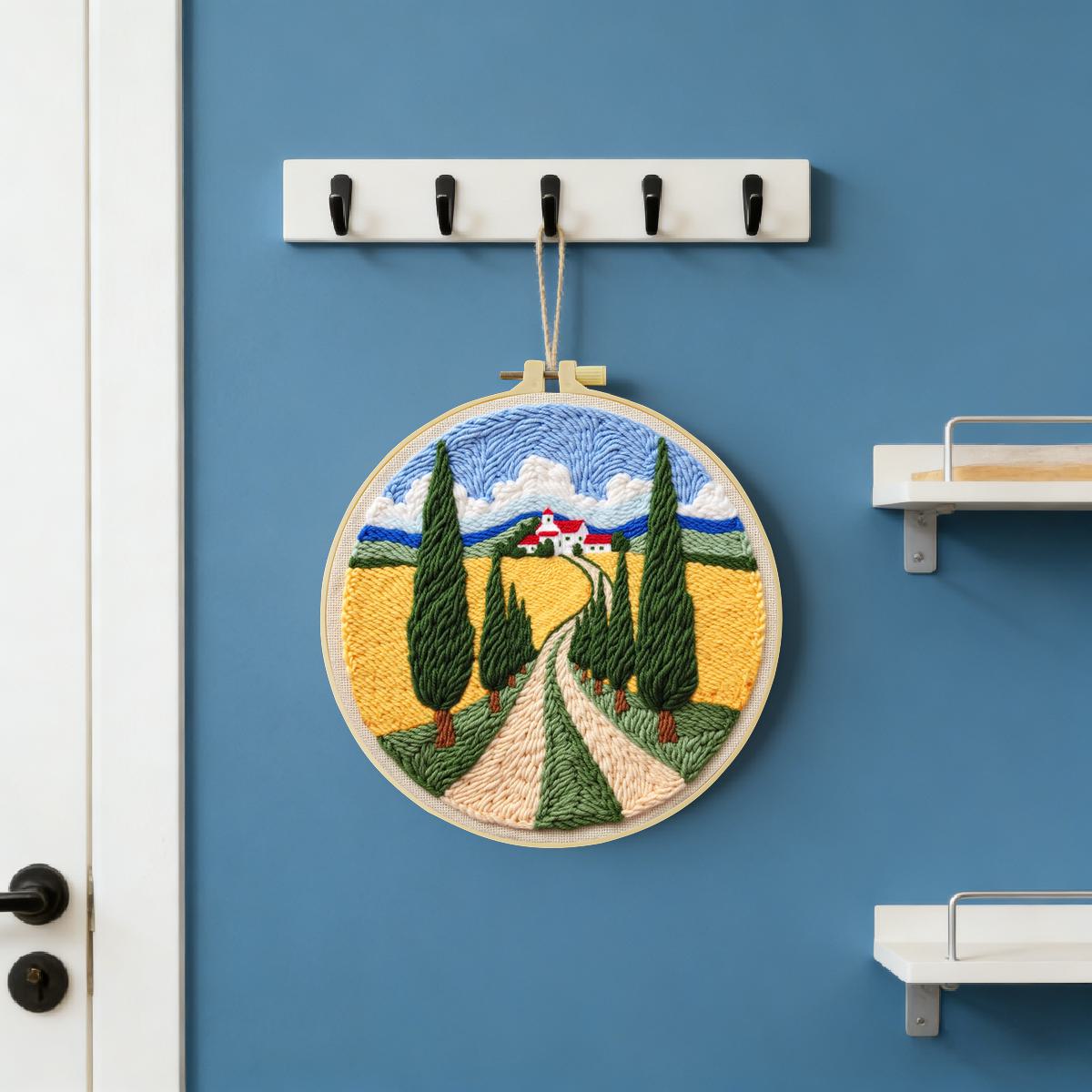20X20CM/7.87인치 필드 펀치 니들 자수 세트  - Sewing Textile Art 리뷰 및 가격