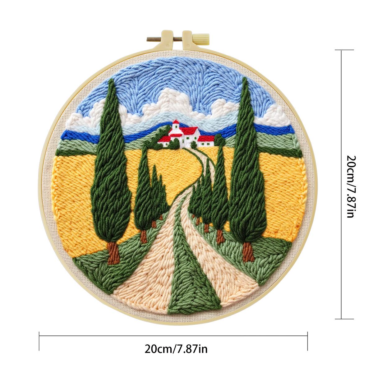 20X20CM/7.87인치 필드 펀치 니들 자수 세트  - Sewing Textile Art 리뷰 및 가격