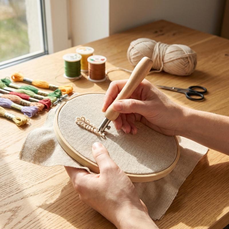 간단한 자수 DIY 조절 가능한 펀치 니들 세트 5개입 - Sewing Textile Art 리뷰 및 가격