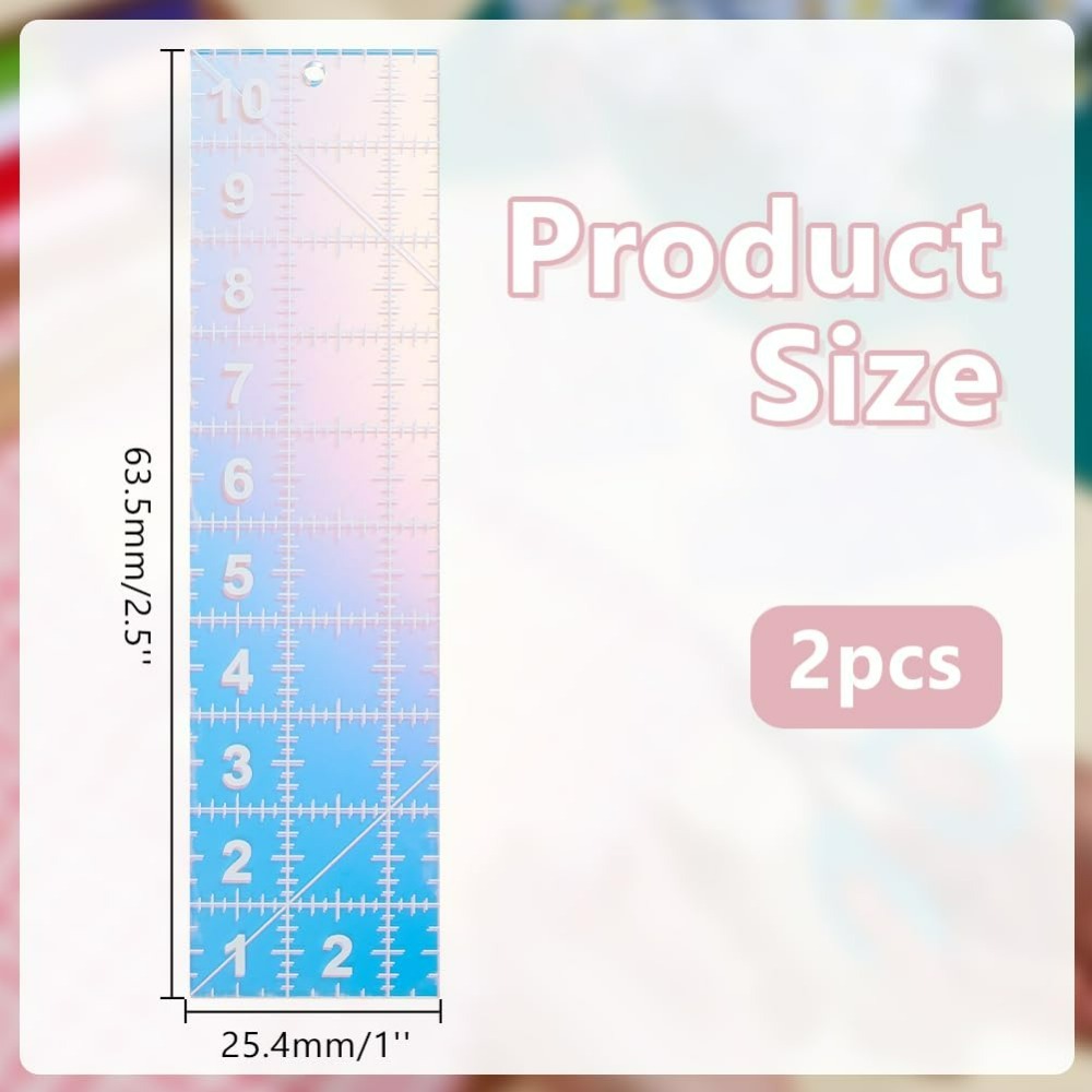 2개 퀼팅 아크릴 템플릿 화려한 색상 퀼팅 자 직사각형 - Textile Sewing Patterns 리뷰 및 가격