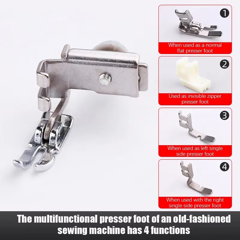 1PC 구형 재봉틀 노루발 왼쪽 및 오른쪽 투명 지퍼  - Zipper Foot Presser 리뷰 및 가격