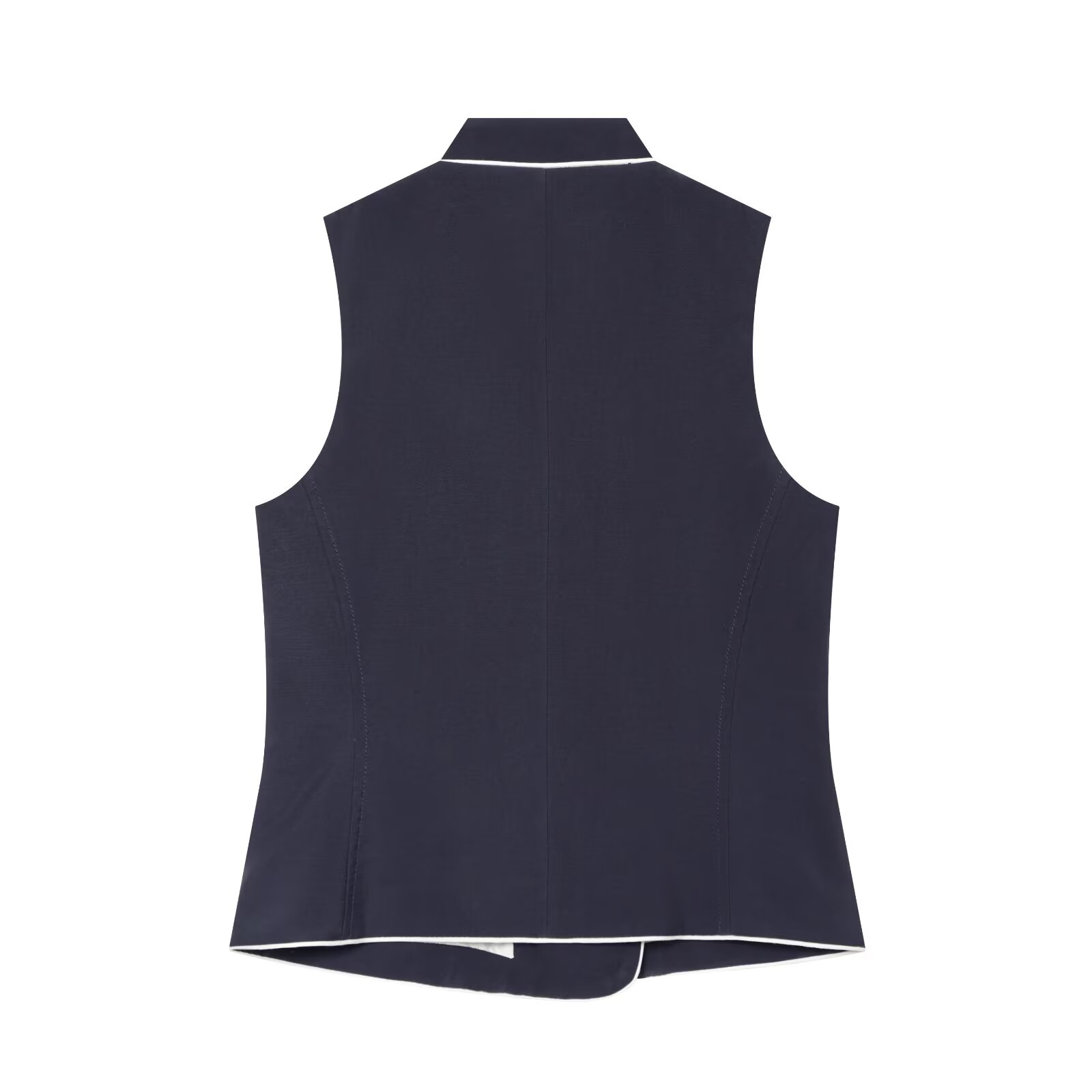 BSAY 여성용 대비색 스탠드 칼라 민소매 싱글 브레스 - Sewing Vest 리뷰 및 가격