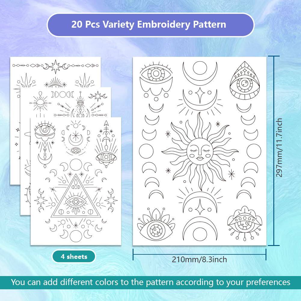 스틱앤스티치 신비로운 해와 달 악마의 눈 패턴 수용성  - Textile Sewing Patterns 리뷰 및 가격