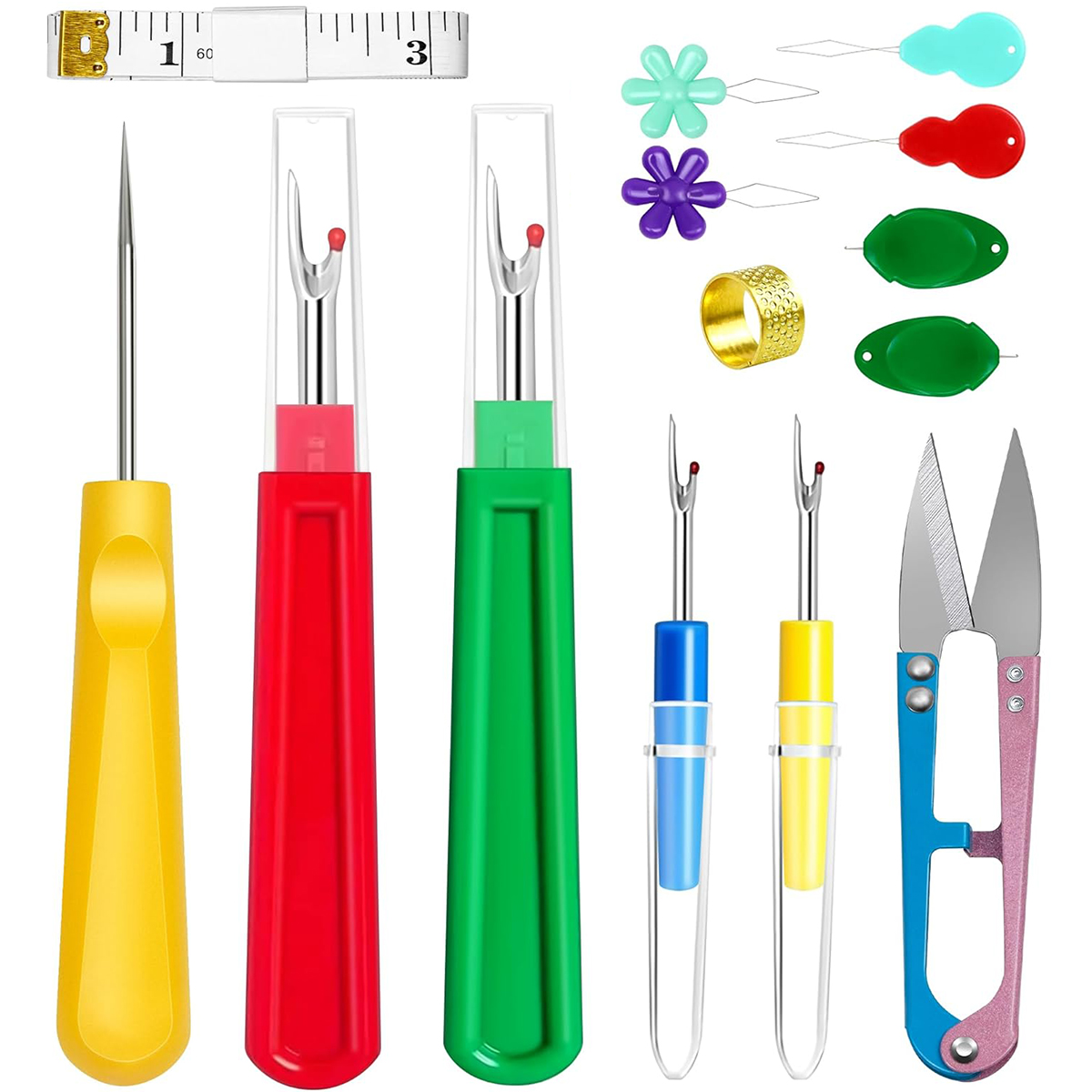 스레드 스닙이있는 전문 솔기 리퍼 키트 바늘 스레더 줄 - Seam Ripper Tool 리뷰 및 가격