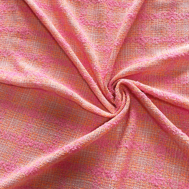 핑크와 오렌지 격자 무늬 리본 원사 염색 브레이드 트위 - Sewing Tweed 리뷰 및 가격