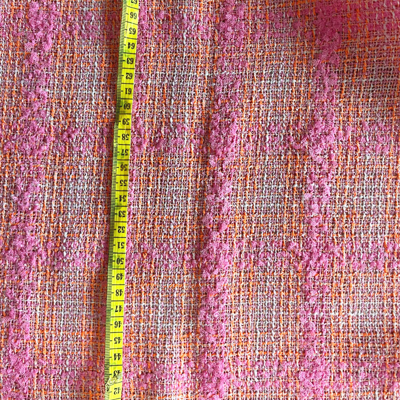 핑크와 오렌지 격자 무늬 리본 원사 염색 브레이드 트위 - Sewing Tweed 리뷰 및 가격