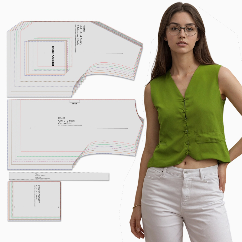 여성 조끼용 재봉 패턴(8가지 사이즈, XXS-XXXL - Textile Sewing Patterns 리뷰 및 가격