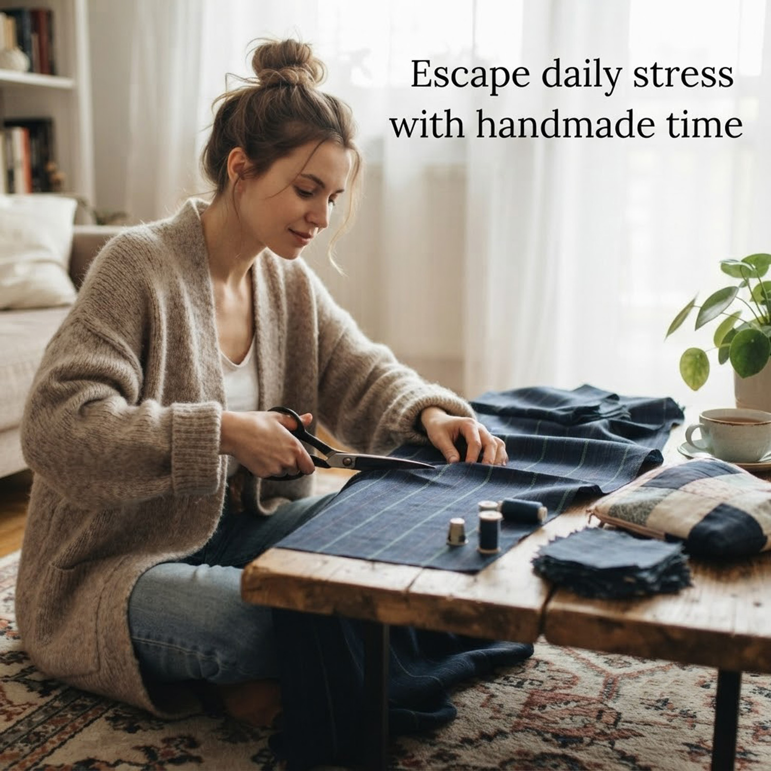 빈티지 네이비 컬러 세로 줄무늬 워싱 린넨 코튼 원단  - Vintage Sewing Textile 리뷰 및 가격