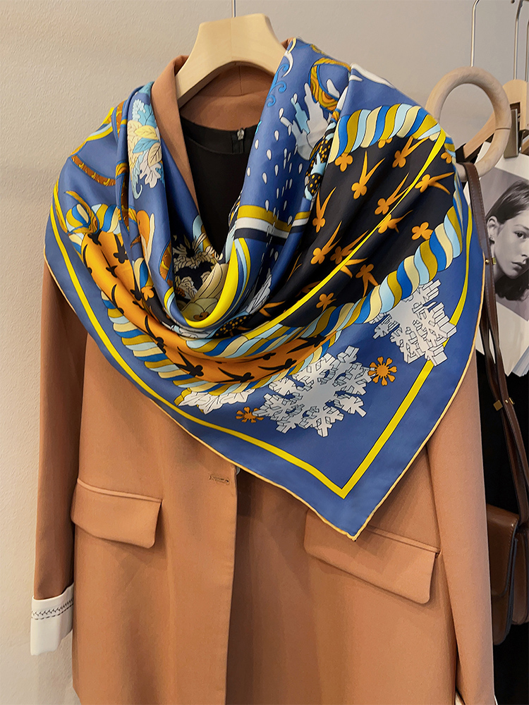 여성용 뽕나무 실크 대형 스카프, 럭셔리 디자이너 스카 - Sewing Hemming 리뷰 및 가격