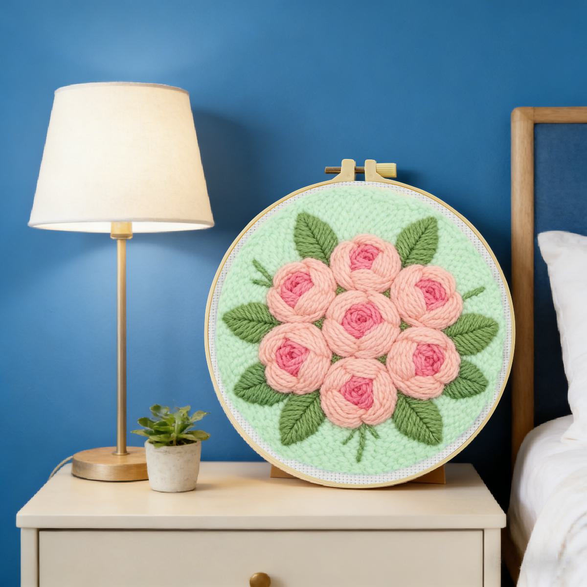 20X20CM/7.87인치 꽃 펀치 니들 자수 세트 키 - Sewing Textile Art 리뷰 및 가격