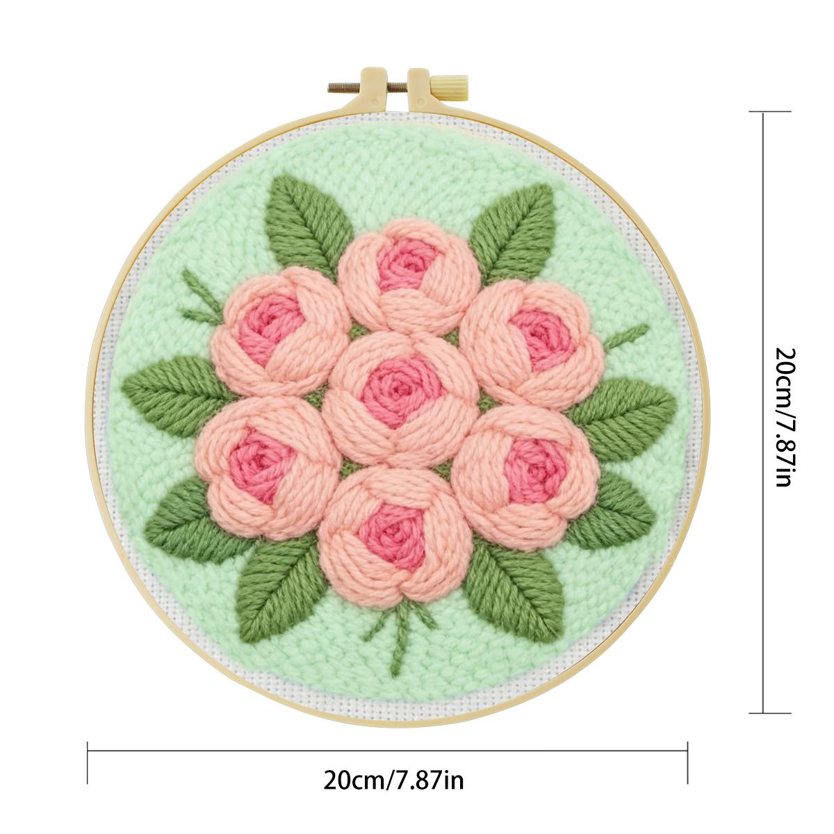 20X20CM/7.87인치 꽃 펀치 니들 자수 세트 키 - Sewing Textile Art 리뷰 및 가격